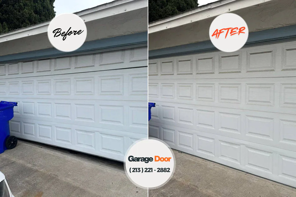 Before and after: garage door repair Woodsboro, MD